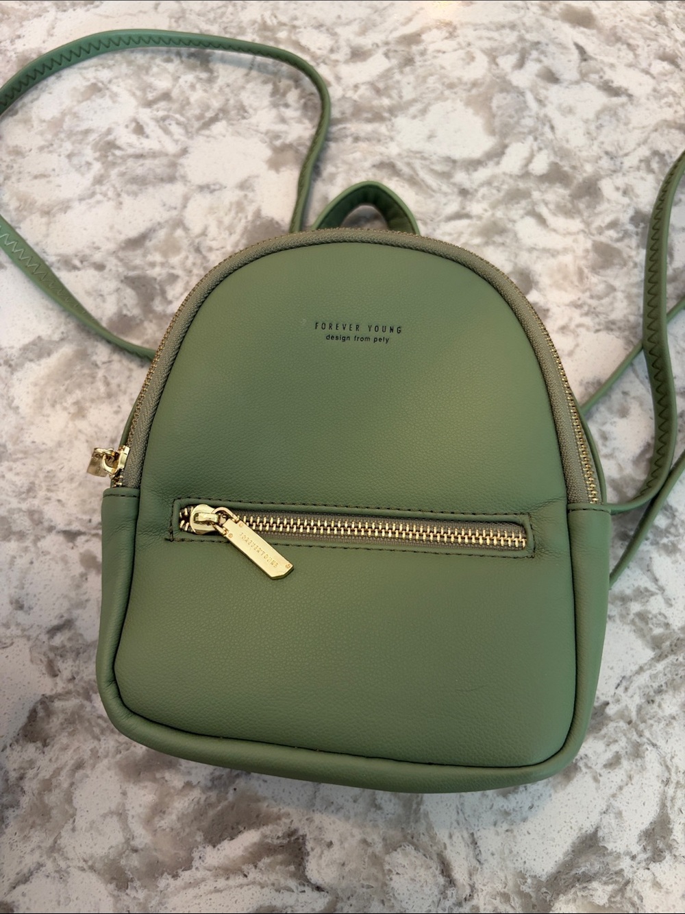 Forever Young Mint Green Mini Backpack with Gold Hardware